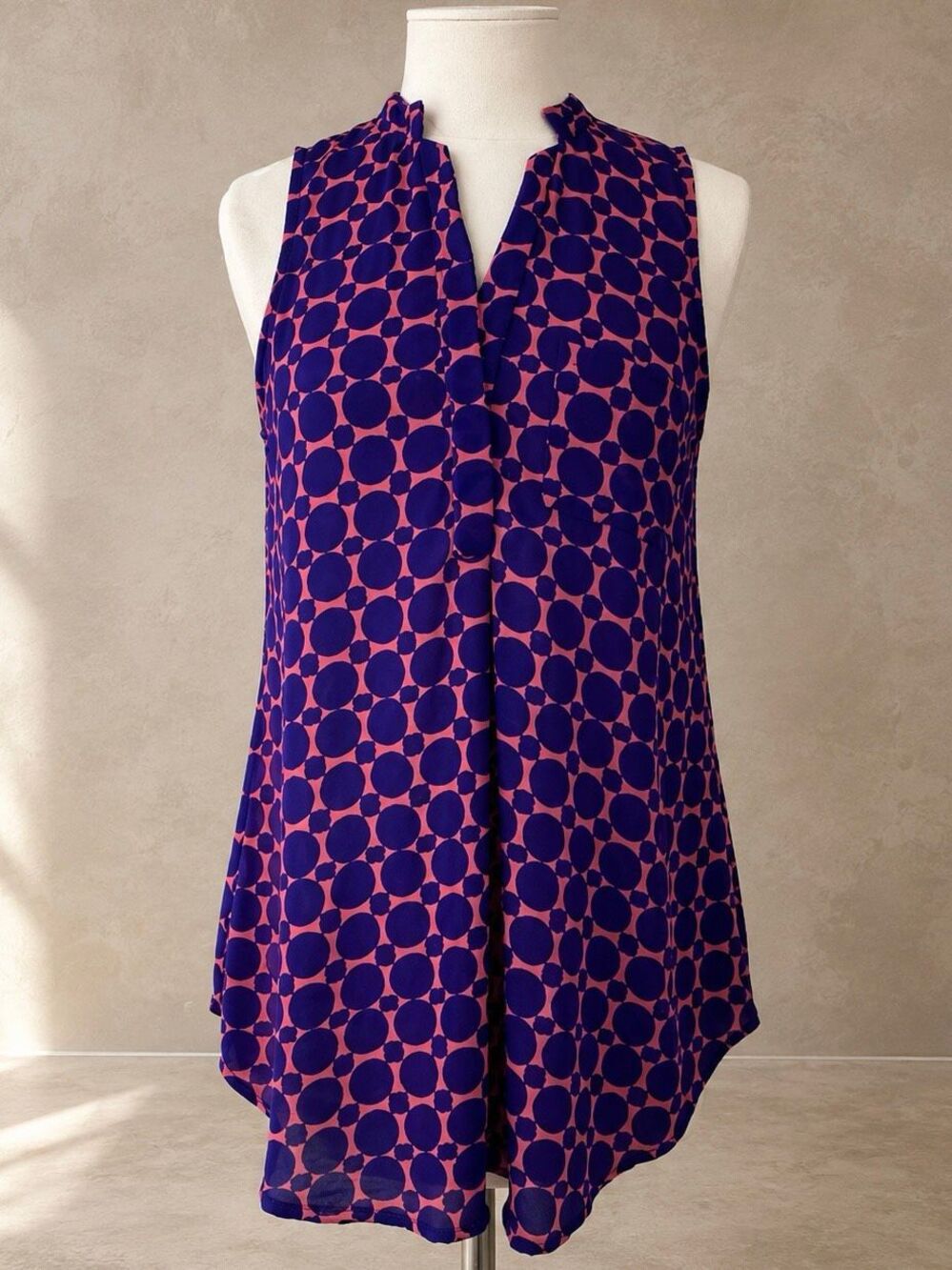 PAPERMOON Sz S blouse purple orange sleeveless stitch fix